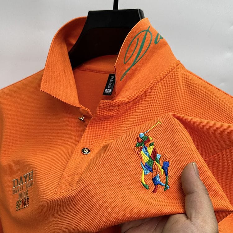 Otaylo Luxury Embroidered Multicolor Polo Player Logo T-Shirt