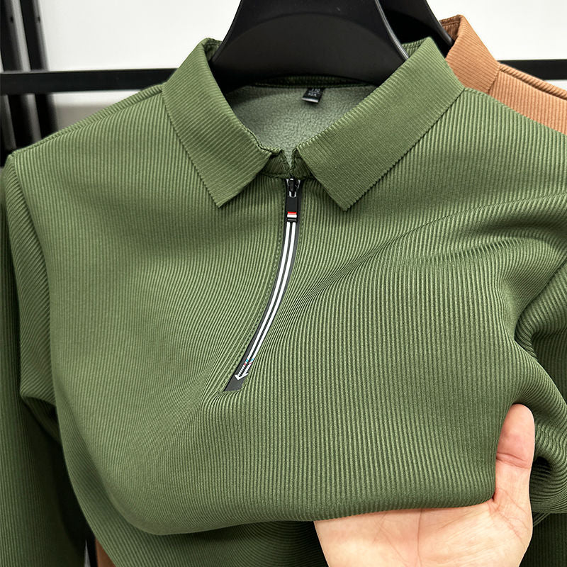 Otaylo Men's Ethereal Realm Zipper Polo T-Shirt Stylish Casual Wear