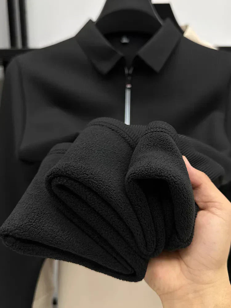 Otaylo Men's Ethereal Realm Zipper Polo T-Shirt Stylish Casual Wear