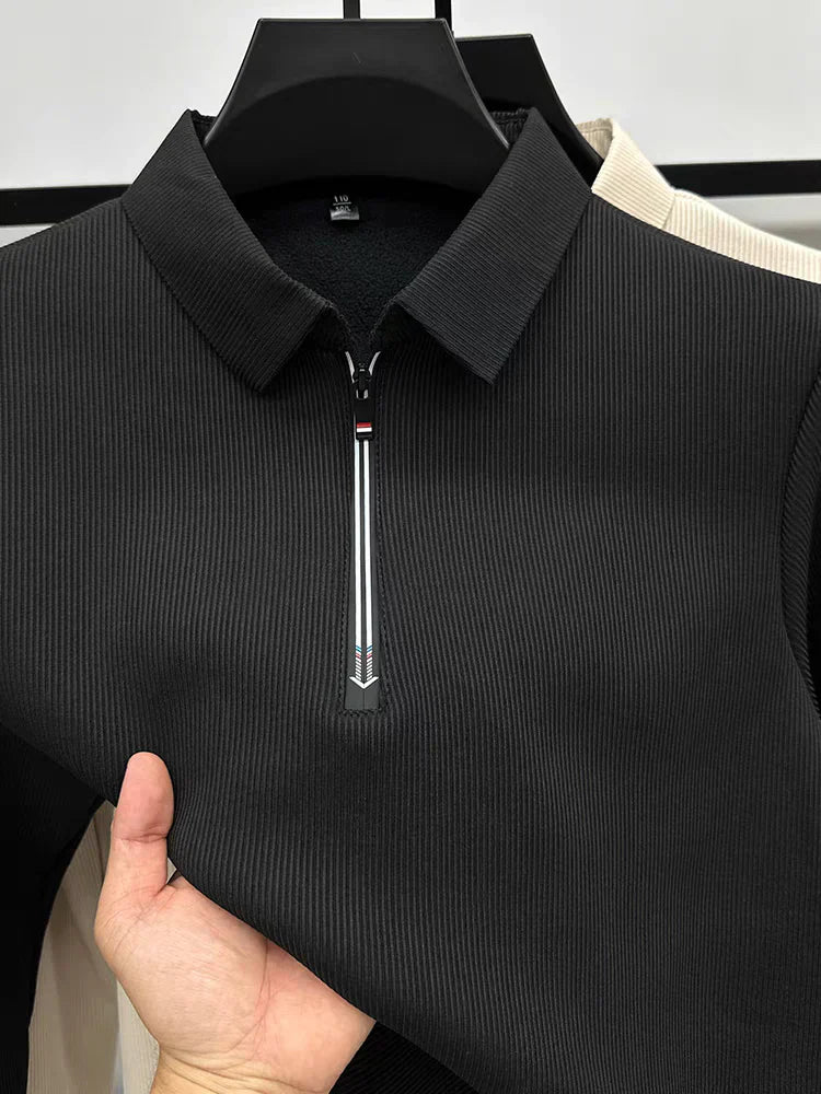 Otaylo Men's Ethereal Realm Zipper Polo T-Shirt Stylish Casual Wear