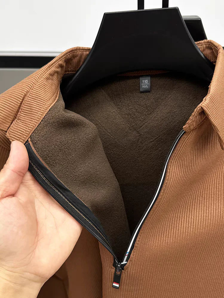 Otaylo Men's Ethereal Realm Zipper Polo T-Shirt Stylish Casual Wear