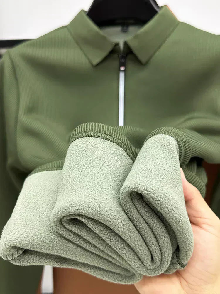 Otaylo Men's Ethereal Realm Zipper Polo T-Shirt Stylish Casual Wear