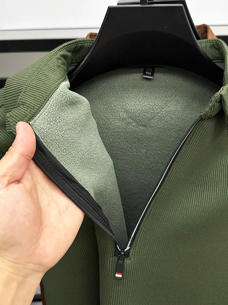 Otaylo Men's Ethereal Realm Zipper Polo T-Shirt Stylish Casual Wear