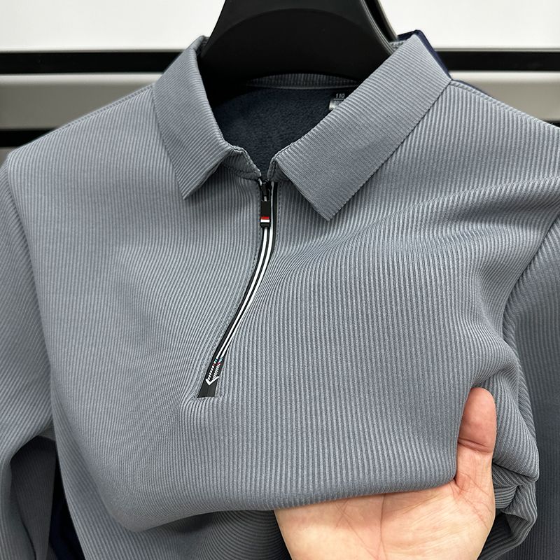 Otaylo Men's Ethereal Realm Zipper Polo T-Shirt Stylish Casual Wear