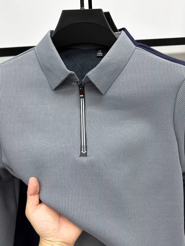 Otaylo Men's Ethereal Realm Zipper Polo T-Shirt Stylish Casual Wear