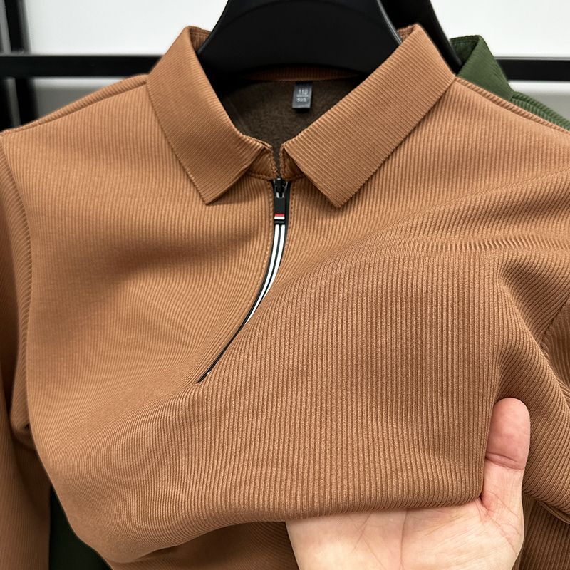 Otaylo Men's Ethereal Realm Zipper Polo T-Shirt Stylish Casual Wear