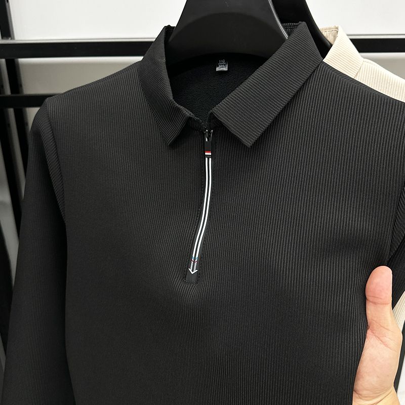 Otaylo Men's Ethereal Realm Zipper Polo T-Shirt Stylish Casual Wear