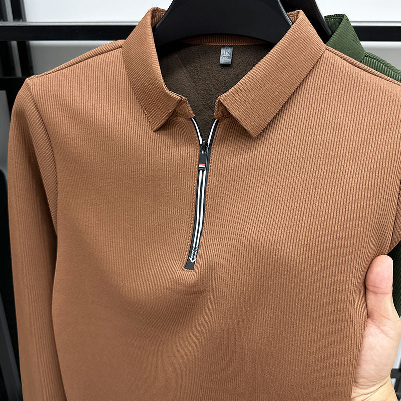 Otaylo Men's Ethereal Realm Zipper Polo T-Shirt Stylish Casual Wear