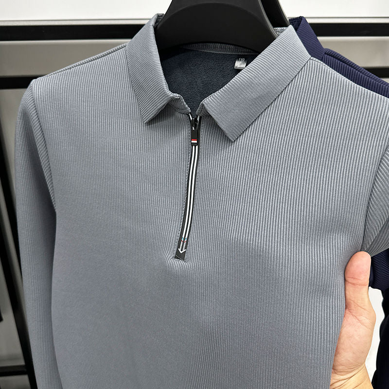 Otaylo Men's Ethereal Realm Zipper Polo T-Shirt Stylish Casual Wear