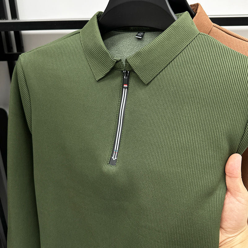 Otaylo Men's Ethereal Realm Zipper Polo T-Shirt Stylish Casual Wear